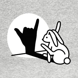 Funny Rabbit shadow hand 'Call You' hand sign date T-Shirt
